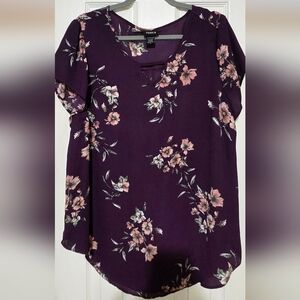 Torrid Purple Floral Blouse